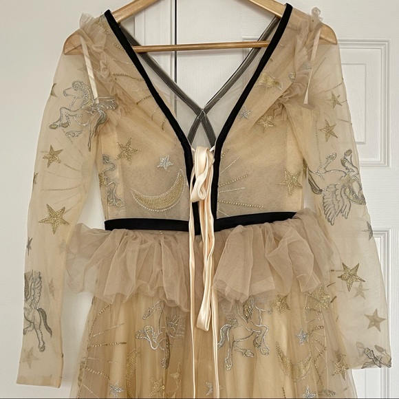 Stunning Metallic Embroidered Mashed Dress Prom Dress - Picture 6 of 13